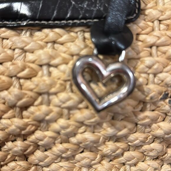 Brighton chocolate leather  Woven Straw  Shoulder   Zip bag - Picture 7 of 14